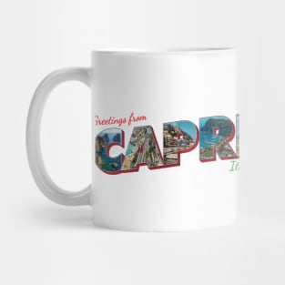 Greetings from Capri in Italy Vintage style retro souvenir Mug